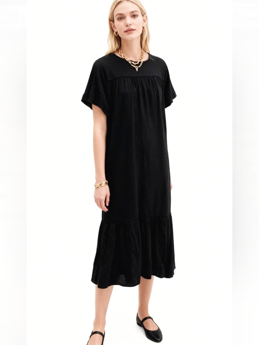 NEW! World Market Jersey Lounge Black Dress Size L